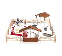 AUYXSSZ Set da gioco per cavalli con recinto per cavalli e cavaliere che offre ai bambini tutto il necessario per costruire il proprio mondo equestre da, Uomini Cavaliere