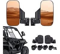 Auzkong Specchi UTV Specchietti retrovisori laterali con supporti da 1,75 pollici o 2 pollici Compatibile con UTV Polaris Ranger RZR XUV con vetro temperato infrangibile ad alto impatto Nero 1 paio