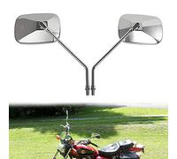 Auzkong Specchietti retrovisori cromati, manubrio cromati 10MM Specchietti retrovisori laterali Compatibile con HONDA SUZUKI Aprilia Street Bike e Cruiser Scooter Nero 1 paio