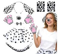 Auzlya 9 Pezzi Costume Cane Bambina,Costume da Dalmata per Bambini