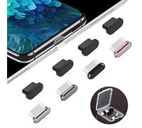 AUZOSL 8 pezzi USB C antipolvere 4 alluminio + 4 silicone Type C tappo protettivo compatibile con Samsung Galaxy S21 Ultra Xiaomi Redmi Note 11 Pro
