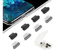 AUZOSL 8 pezzi USB C antipolvere 4 alluminio + 4 silicone Type C tappo protettivo compatibile con Samsung Galaxy S21 Ultra Xiaomi Redmi Note 11 Pro OnePlus Huawei Mate 40, grigio