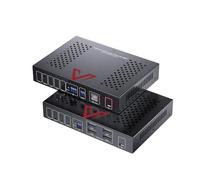 AV ACCESS 4K HDMI KVM Extender con HDMI Loop-Out e USB 2.0, 150 m tramite cavo Cat, HDCP 2.3, Audio De-embedding, PoC, IR & RS-232