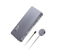 AV Access 8K Docking Station KVM Switch 2 Monitors 2 Computers for Laptop & Desktop, 100W USB-C Charge for Laptop, Ethernet, Dual Monitor 8K@60Hz/4K@165Hz, 4xUSB 3.2, Audio, SD, Wired Remote Control