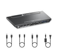 AV Access Docking Station KVM Switch 2 Monitor 1 Laptop & 2 Desktop PC | Ricarica USB C da 100 W, Ethernet, emulazione EDID, doppio HDMI 4K, 1080p @ 240 Hz/165 Hz, ideale per giochi
