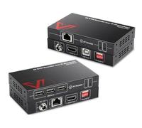 AV Access Estensore KVM 4K su Ethernet TCP/IP fino a 120m/390 piedi, UHD 4K@30Hz 1080P@120Hz, 16 Set di Interruttori DIP, Funzione EDID, 3 Porte USB 2.0, Tramite Cavo Cat5e/6