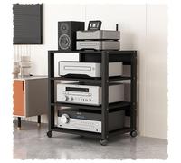 AV Cart Rolling Ma Stand 5 ripiani angolare o rack per lettore CD e Ste Conents Entertainment Sto cabinet (4 ripiani 50 x 40 x 69,5 cm)