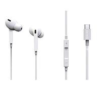 AV Link - Auricolari USB tipo C, microfono in linea e controllo della traccia, compatibili con Samsung S20/S20 fe/S21, Google Pixel 3/4/5, OnePlus 6/7/8, Huawei, Sony, HTC, colore bianco, Taglia unica