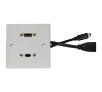 AV:Link | Piastra da parete multimediale 8K HDMI e USB-C, ricarica rapida USB4 e trasferimento dati Type-C e prese HDMI 8K: connettività semplificata per casa, ufficio e spazi educativi
