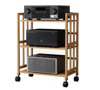 AV Media Shelf Corner Record Player Stand - 3 ripiani giradischi armadio portaoggetti per soggiorno e sala giochi stereo audio rack piccolo centro di intrattenimento (70 x 38 x 88 cm)