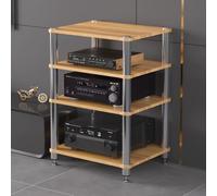 AV Media Stand - Armadio stereo a 4 ripiani per console multimediale per giradischi e centro di intrattenimento, ideale per casa, ufficio e salotto e teatro