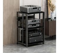 AV Media Stand Cabinet con ripiani regolabili Mobile Audio Rack per Stereo CD/DVD Console di gioco TV Box FloorStanding Entertainment Center con ruote