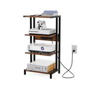 AV Media Stand, mobiletto in legno a 4 ripiani per stereo e giradischi