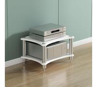 AV Media Stand - Torre audio per stereo, gaming e giradischi, armadio angolare per centro di intrattenimento, bianco, 60 x 48 x 40 cm, soluzione per home theater