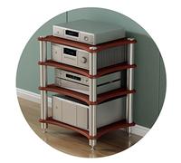 AV Shelf4 Tier HiFi Rack AV Shelf TV Stand Cabinet Speaker Amplifier Equipment Brown 60 * 48 * 85 cm Premium Audio Rack per Home Entertainment System
