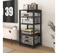 AV Shelf5 Tier Mobile Audio Video Mobile con Supporto TV Angolare e Rack HiFi Ideale per Vivere Gaming e Sale di Registrazione 50x40x110cm