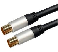 AV STAR - Cavo Antenna TV Coassiale Maschio a Maschio, 2m Nero
