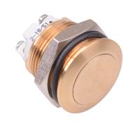 AV091003C990K APEM Oro Momentanea 19mm Pulsante Vandalo Switch Spst IP65 2A