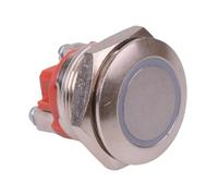 AV9SLD9086002 APEM Momentanea 19mm LED Rosso Illuminato Vandalo Pulsante Switch