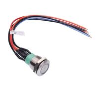 AV9V12F1020840K APEM Interruttore A Pulsante Vandalico Verde LED 12V 19Mm IP67
