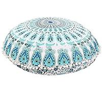 AVA Collections 22 pollici/55 cm rotondo mandala copertura per cuscino da pavimento cuscino da meditazione divano posti a sedere tiro hippie rotondo colorato decorativo bohémien boho chic cuccia per c