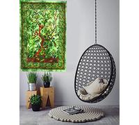 AVA Collections Arazzo da appendere alla parete con albero della vita, verde tie-dye, in cotone indiano, bohémien, psichedelico, piccolo, poster, hippy, per decorare la camera da letto (verde, 101,6 x