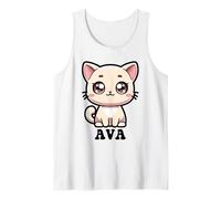 AVA Cute Kitty Cat Design per Ragazze Nome AVA Canotta