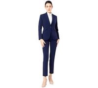 Ava Luke Completo Donna Blazer e Pantaloni Elegante - Tailleur Donna per Ufficio, Lavoro e Colloquio (IT, Numero, 44, Regular, Regular, Blu Navy)