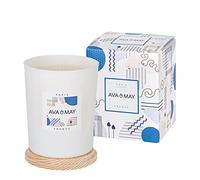 AVA & MAY Parigi Candela profumata (180g) - Candela vegana nel portacandele in Vetro con Aroma di bergamotto, Gelsomino e Rosa - Eleganti Candele Fatte a Mano