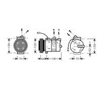 AVA QUALITY COOLING AIAK150 Compressore, Climatizzatore per AUDI,PORSCHE,SKODA,V