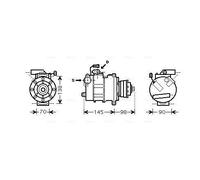 AVA QUALITY COOLING AIAK280 Compressore, Climatizzatore per AUDI,LAMBORGHINI,VW
