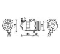 AVA QUALITY COOLING BWAK545 Compressore, Climatizzatore per BMW