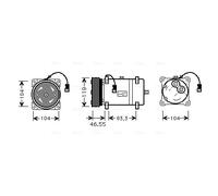 AVA QUALITY COOLING CNAK161 Compressore, Climatizzatore per CITROËN,FIAT,LANCIA,