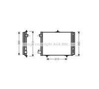 AVA QUALITY COOLING Condensatore Climatizzatore Con Essicatore per Peugeot 207