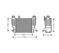 AVA Quality Cooling Intercooler DNA4356 in alluminio per Nissan NV200/Evalia