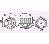 Ventola abitacolo FD8626 AVA QUALITY COOLING per FORD ECOSPORT B-MAX B-MAX Van
