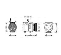 AVA QUALITY COOLING HYAK198 Compressore, Climatizzatore per HYUNDAI