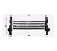 AVA QUALITY COOLING Intercooler Raffreddato ad Aria Alluminio per Ford Ranger