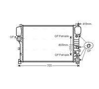 AVA QUALITY COOLING MS2447 Radiatore, Raffreddamento motore per MERCEDES-BENZ