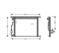 AVA QUALITY COOLING MSA5280 Condensatore, Climatizzatore per MERCEDES-BENZ