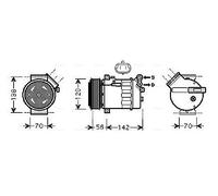 AVA QUALITY COOLING OLAK313 Compressore, Climatizzatore per OPEL,SAAB,VAUXHALL