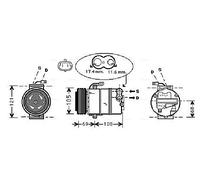 AVA QUALITY COOLING OLAK316 Compressore, Climatizzatore per OPEL,VAUXHALL