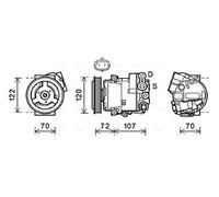 AVA QUALITY COOLING OLAK595 Compressore, Climatizzatore per CHEVROLET,OPEL,VAUXH