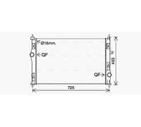 AVA QUALITY COOLING PE2412 Radiatore, Raffreddamento motore per CITROËN,DS,FIAT,
