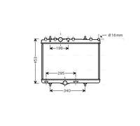 AVA QUALITY COOLING PEA2255 Radiatore, Raffreddamento motore per CITROËN,DS,OPEL