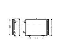 AVA Quality Cooling Condensatore climatizzatore PEA5295D con essicatore per Peugeot 207 1.4I 06-