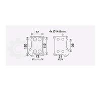 AVA QUALITY COOLING Radiatore Olio Adatto Per Opel Corsa D S07 1.3 CDTi Astra H