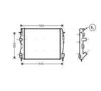 AVA Quality Cooling – Radiatore motore RT2309 per Renault Kangoo KC0/1_, FC0/1_, X80