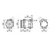 AVA QUALITY COOLING RTAK479 Compressore, Climatizzatore per DACIA,LADA,RENAULT
