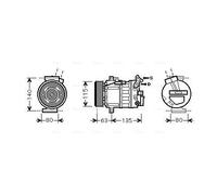AVA QUALITY COOLING RTAK486 Compressore, Climatizzatore per NISSAN,OPEL,RENAULT,
